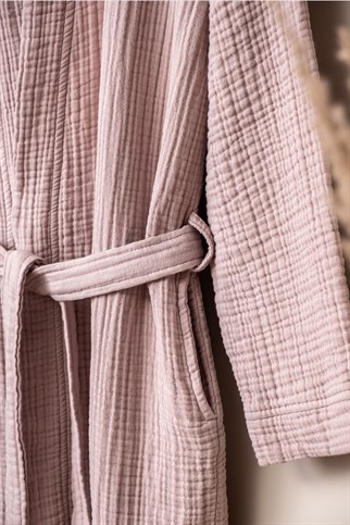 Unisex Kimono Bornoz Pudra (OUTLET)